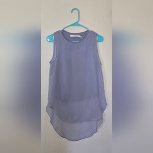 Calvin Klein Jeans Sleeveless Sheer Minimalist Chiffon Tank Top XSmall